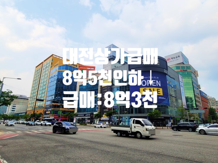 대전 둔산동 갤러리아 도로변 약국, 편의점, 카페 용도 상가 매매(ft 임대 가능)