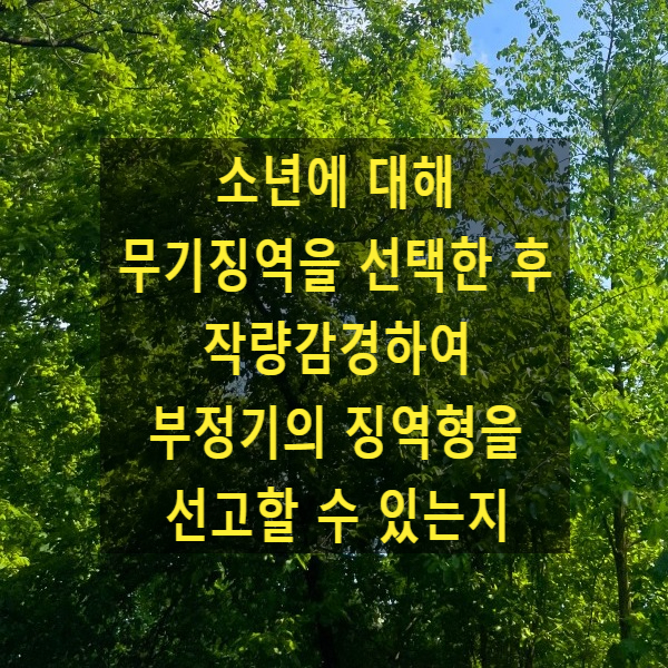 소년에 대해 무기징역을 선택한 후 작량감경하여 부정기의 징역형을 선고할 수 있는지