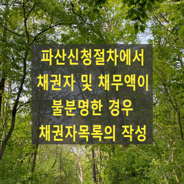  파산신청절차에서 채권자 및 채무액이 불분명한 경우 채권자목록의 작성(사실조회)