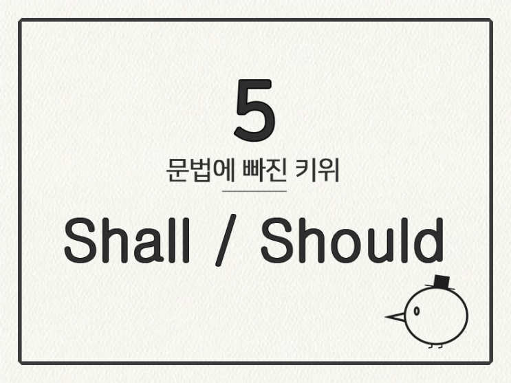 [영어 기초 문법] 조동사 #5 shall/should