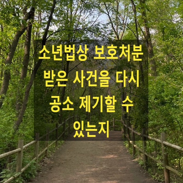  소년법상 보호처분 받은 사건을 다시 공소 제기할 수 있는지