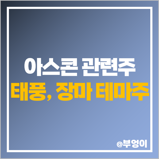 아스팔트, 콘크리트, 아스콘 관련주 : 태풍 관련 주식, 장마 테마주 비교