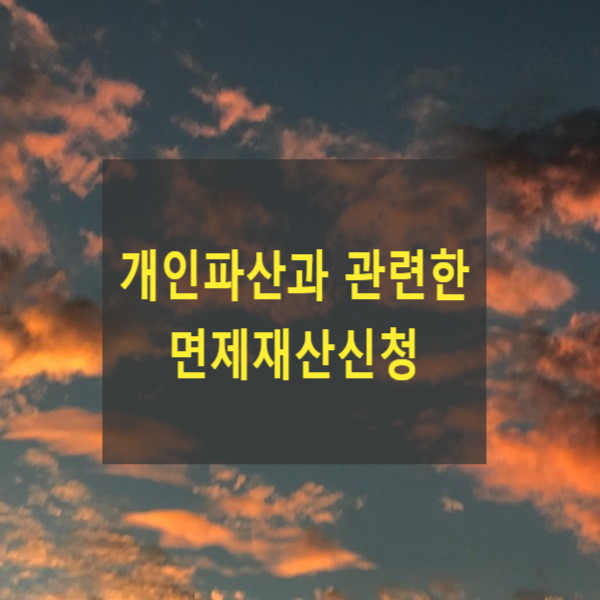  개인파산과 관련한 면제재산신청(소액임차보증금, 배우자명의, 환가포기)
