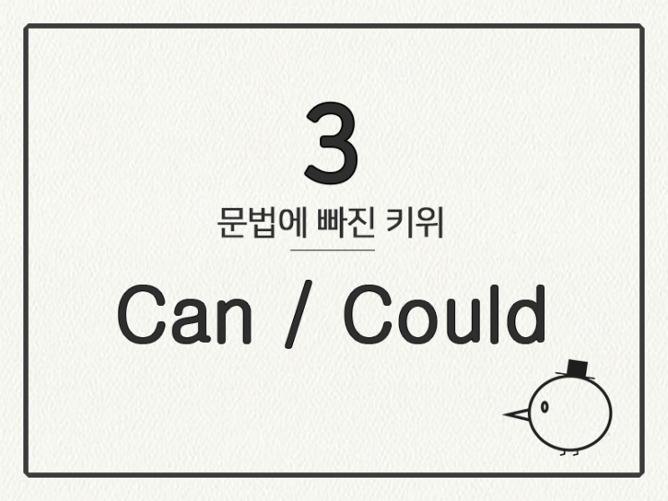  [영어 기초 문법] 조동사 #3 can/could