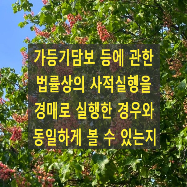  가등기담보 등에 관한 법률상의 사적실행을 경매로 실행한 경우와 동일하게 볼 수 있는지