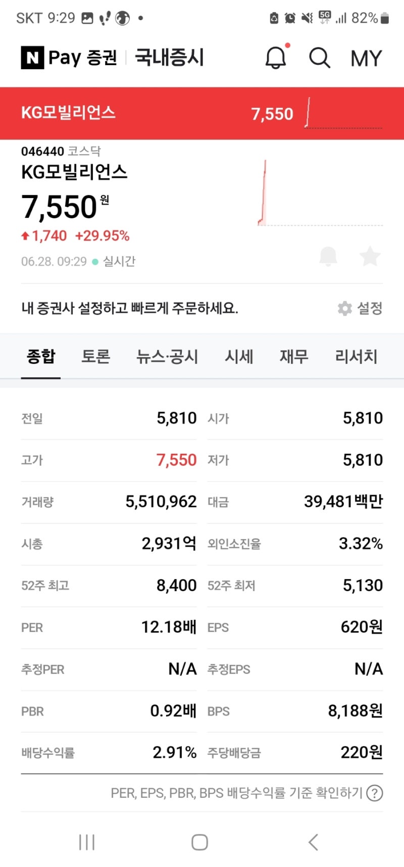 오랜만에 상한가 - 애플 수혜 : KG모빌리언스 : 네이버 블로그