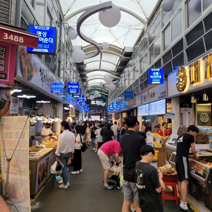  강릉중앙시장 먹거리 가격과 오징어순대 맛집 (주차장 요금)