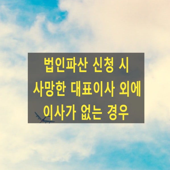  법인파산 신청 시 사망한 대표이사 외에 이사가 없는 경우(주주총회, 임시이사선임신청)