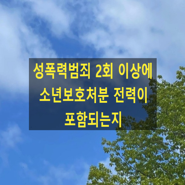  '성폭력범죄 2회 이상'에 소년보호처분 전력이 포함되는지
