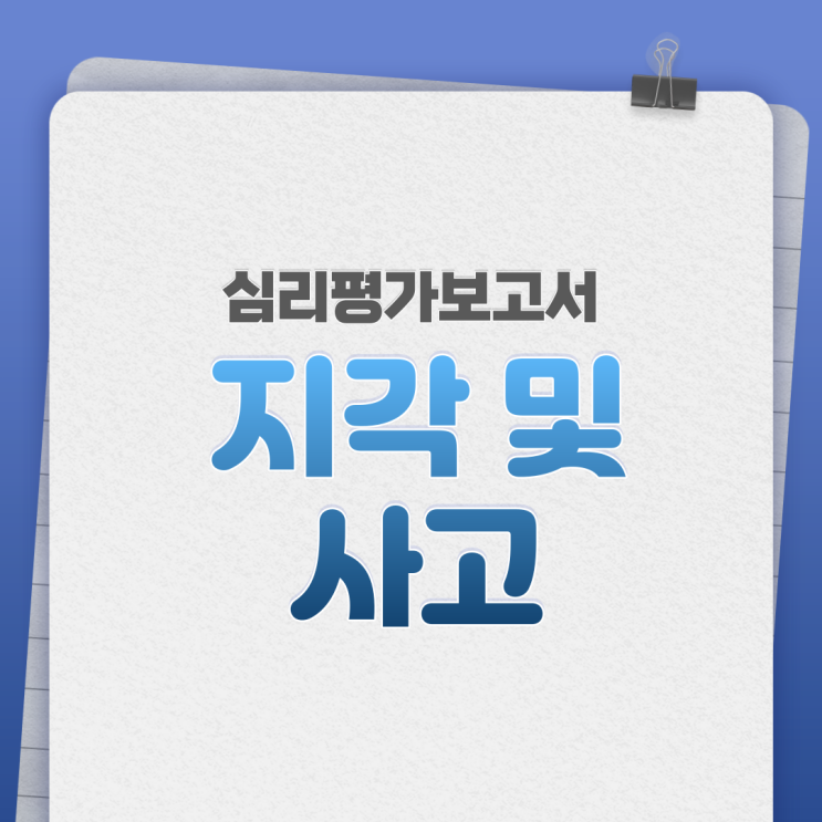  종합심리평가 보고서 작성할 때 '지각 및 사고' 파트에는 뭘 쓰나요?