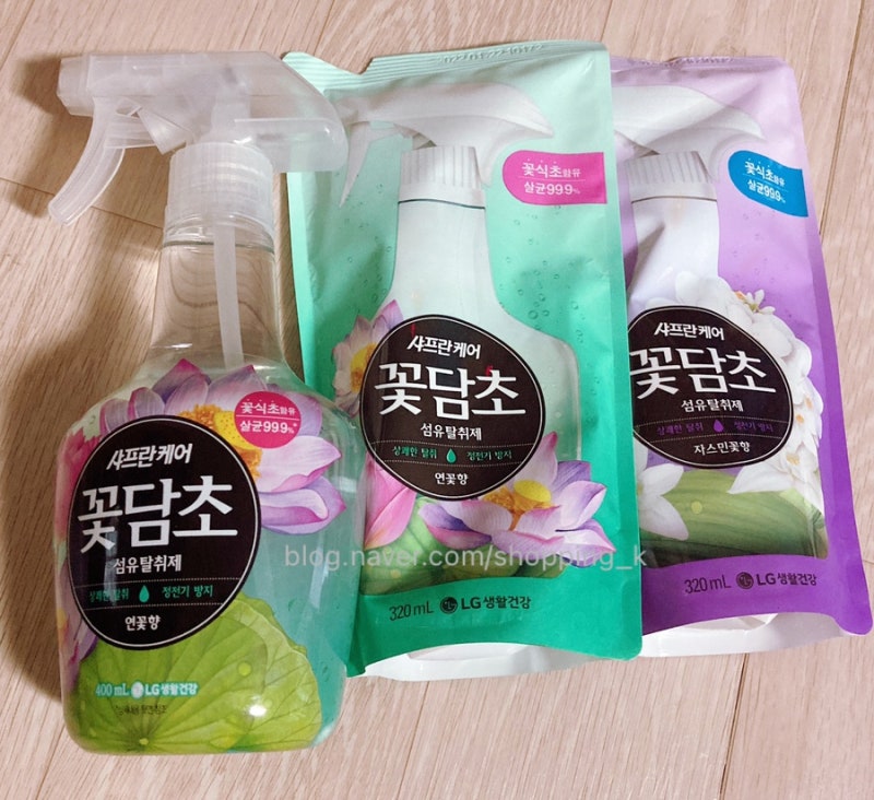 샤프란 케어 꽃담초_섬유탈취제_연꽃향/자스민꽃향_향기로운 섬유탈취제