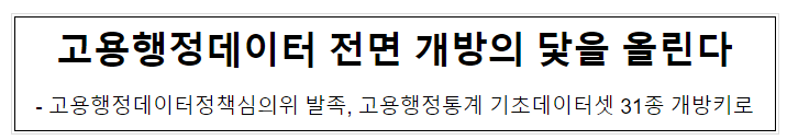 고용행정데이터 전면 개방의 닻을 올린다_고용노동부 고용행정데이터 전면 개방의 닻을 올린다_고용노동부