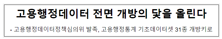 고용행정데이터 전면 개방의 닻을 올린다_고용노동부