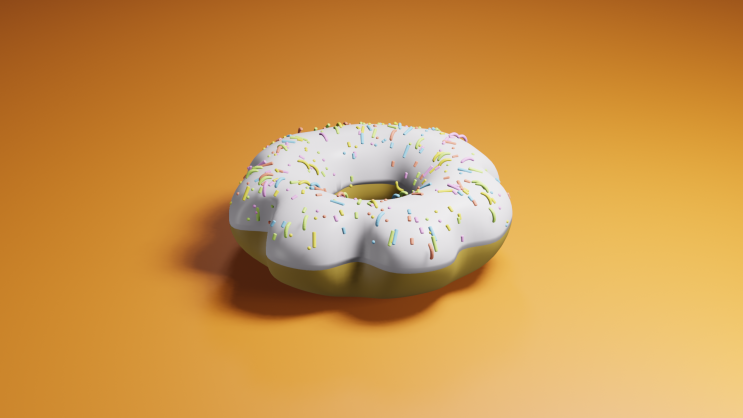  [3D Blender] 도넛 만들기_블렌더 왕초보_블렌더 연습_내가 만든 도넛 ~