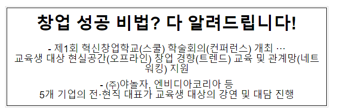 창업 성공 비법? 다 알려드립니다!