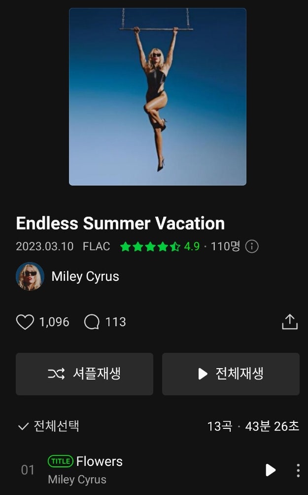 마일리 사이러스 Flowers 가사해석