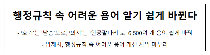 행정규칙 속 어려운 용어 알기 쉽게 바뀐다 행정규칙 속 어려운 용어 알기 쉽게 바뀐다