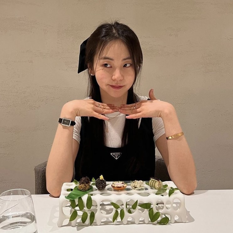  안소희 프라다 리나일론 원피스 여자 생일 파티룩으로 손색없어