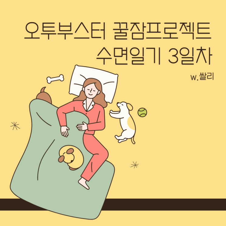  오투부스터 꿀잠프로젝트 수면일기 3일차, 섭취전 마지막 수면일기