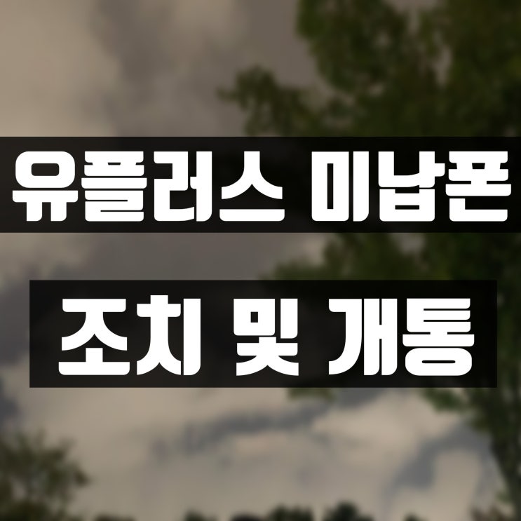  유플러스 미납폰 신속한 조치 및 개통 방법