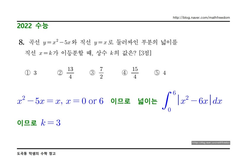 정적분 넓이 공식 2가지 : 네이버 블로그