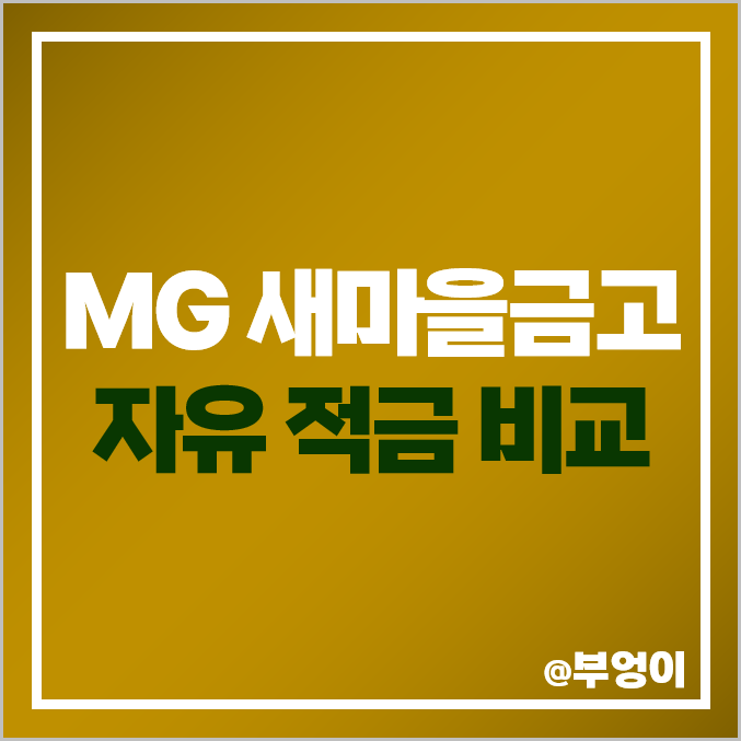 MG 새마을금고 금리비교, 특판 포함 자유 적립식 이율 높은 곳