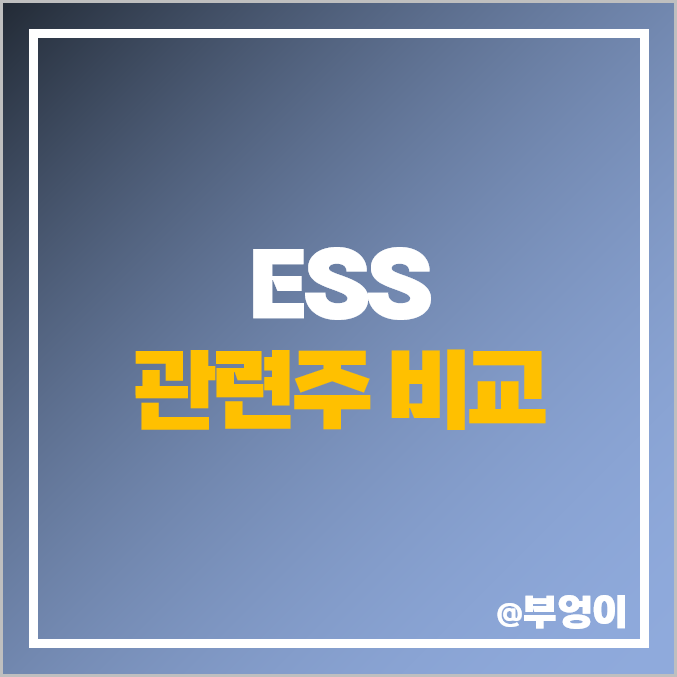 국내 ESS 관련주 비교 : 주식 PER PBR 주가 순위 국내 ESS 관련주 비교 : 주식 PER PBR 주가 순위