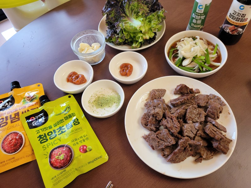 삼겹살 꿀조합 짜먹는 청정원 순창 양념 쌈장