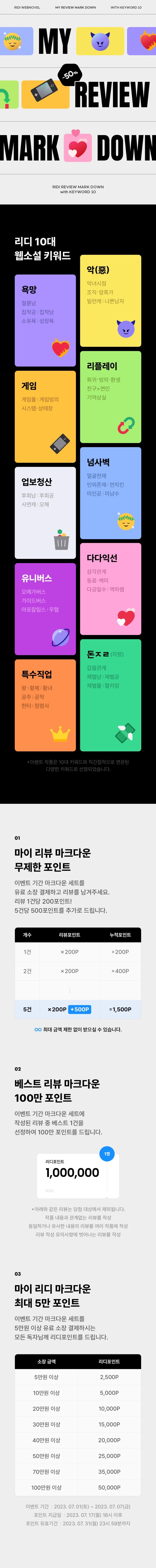 BL소설 이벤트) 리디-최대 50% 마이 리뷰 마크다운 (7/1~7/7) BL소설 이벤트) 리디-최대 50% 마이 리뷰 마크다운 (7/1~7/7)