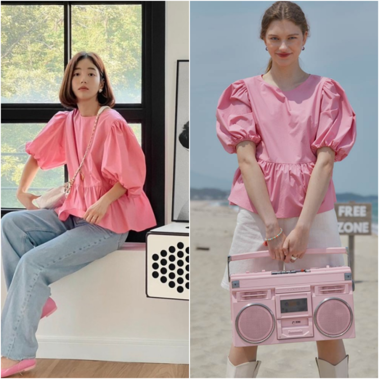러블리한 핑크 기은세 온앤온 백 리본 여름 블라우스 코디 러블리한 핑크 기은세 온앤온 백 리본 여름 블라우스 코디