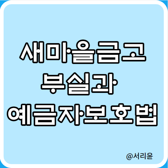  MG새마을금고 부실과 예금자보호법 (Ft. 연체율 급등 및 출자금통장 배당금)