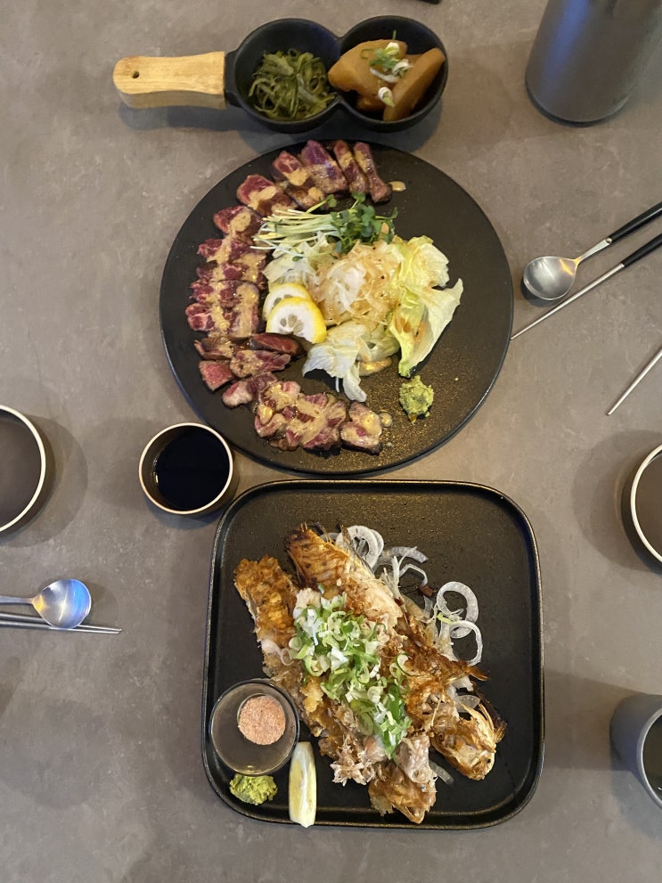  상수 이자카야 맛집 <맥주가 절로 땡기는 곳.> 상수동 쿄식탁. 소고기 타다끼, 옥돔구이