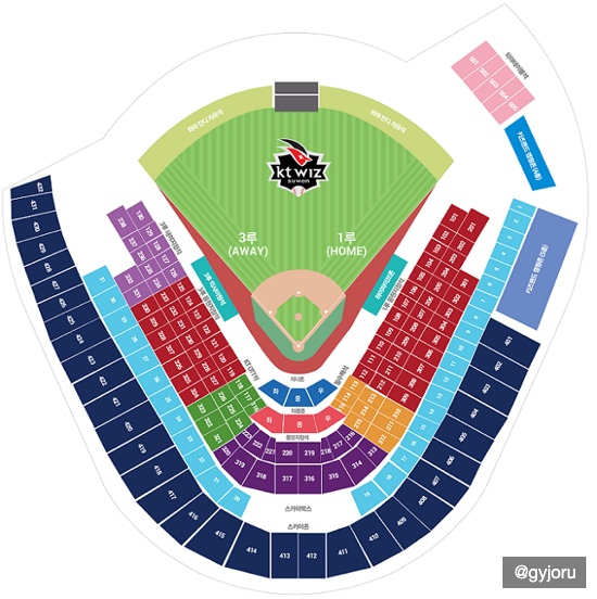 수원KT위즈파크 시야 모음/직관 시야/위즈파크 원정 시야/KT구장 3루 좌석 추천/KT 응원지정석/KT 3루 자리 추천/수원 좌석배치도/수원 3루 좌석 추천/KT위즈파크 가격