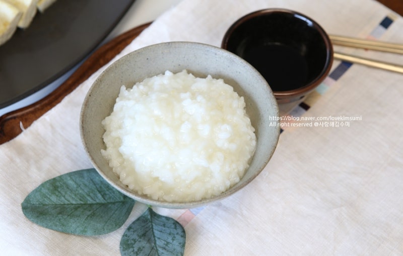 흰죽 끓이는법 밥으로 대장내시경 흰죽 만들기 간장 죽종류