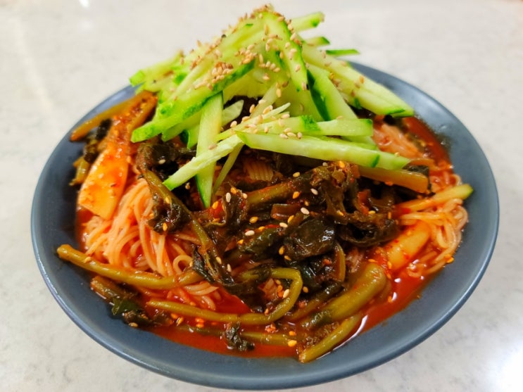  국수삶는법 열무 비빔국수 만들기 밤야식 저녁메뉴추천