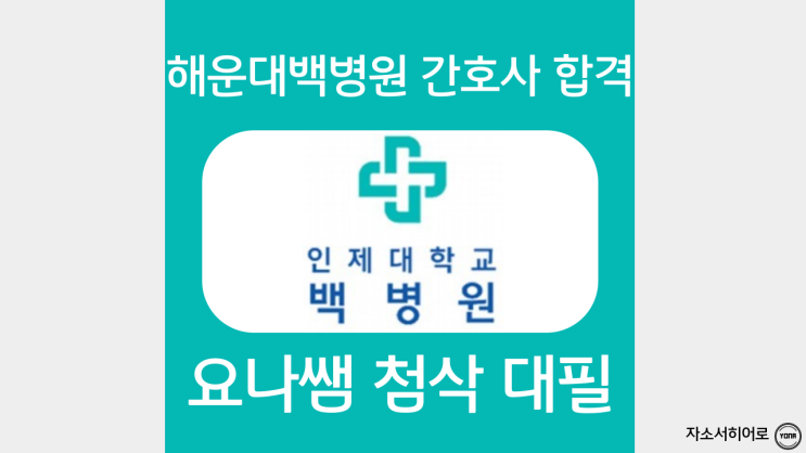  해운대백병원 간호사 채용, 자소서 항목 분석