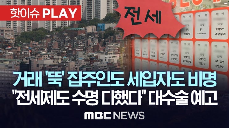 거래 '뚝' 집주인도 세입자도 비명, "전세제도 수명 다했다" 대수술 예고