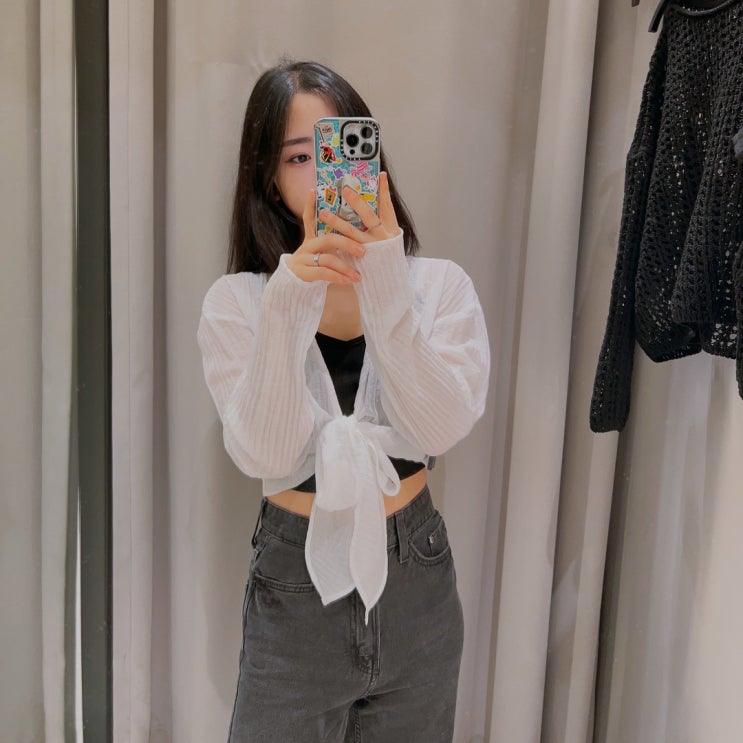 ZARA 자라 세일 막바지 리본 스트럭처 탑 리조트룩으로 딱!