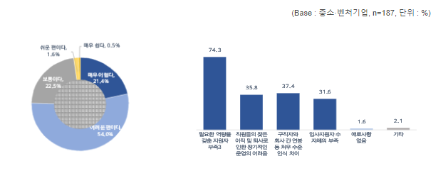 중소기업 54.5%, 해외 소프트웨어(SW)인력 채용 희망 중소기업 54.5%, 해외 소프트웨어(SW)인력 채용 희망