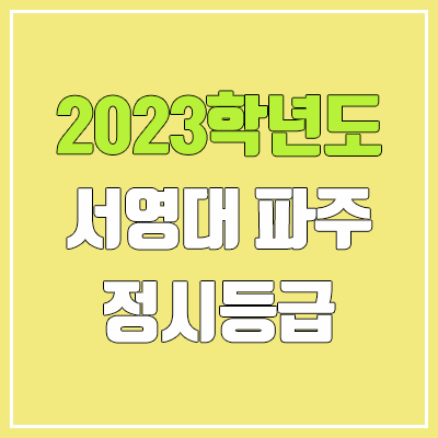 2023 서영대 파주 정시등급 (예비번호, 서영대학교 파주캠퍼스)