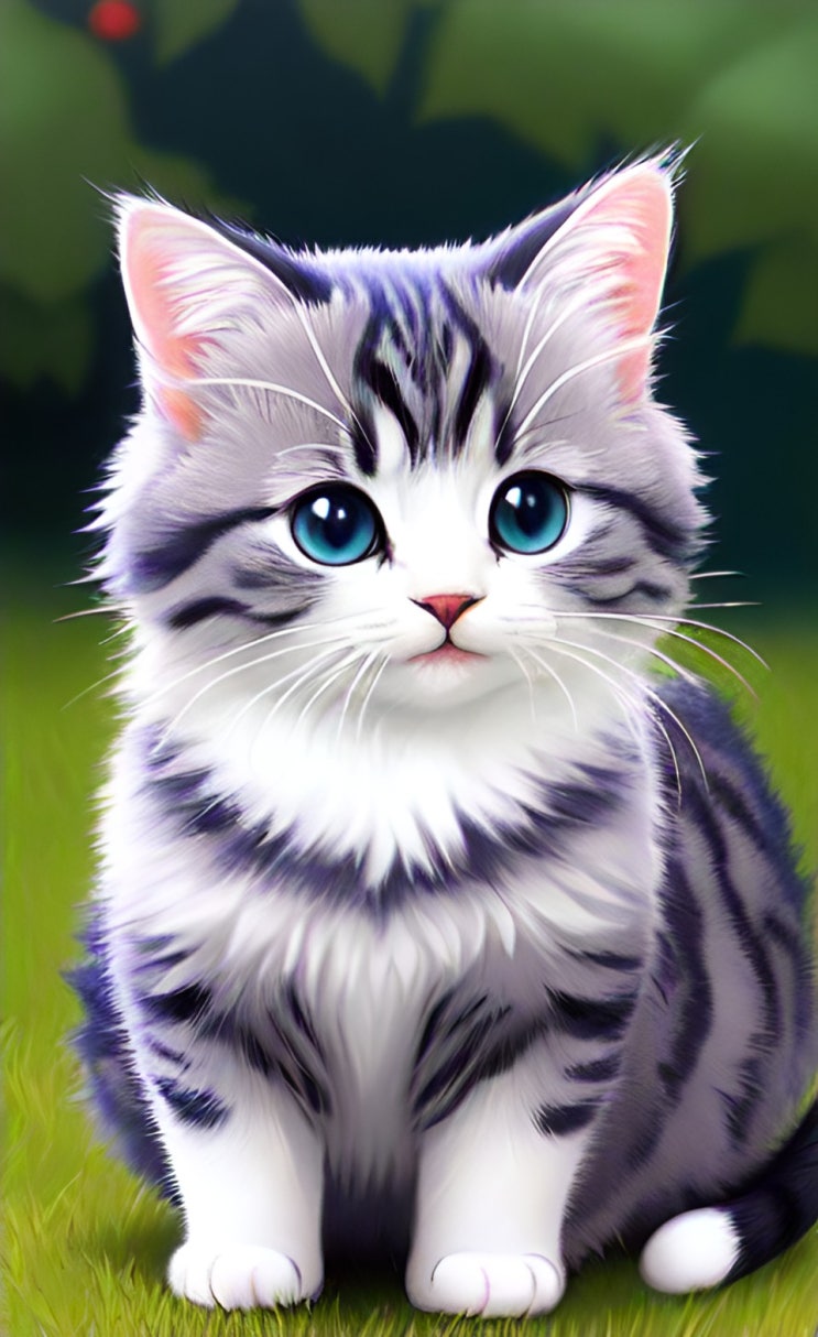  고양이 그림 WOMBO ART로 AI로 무료로 그려보세요.