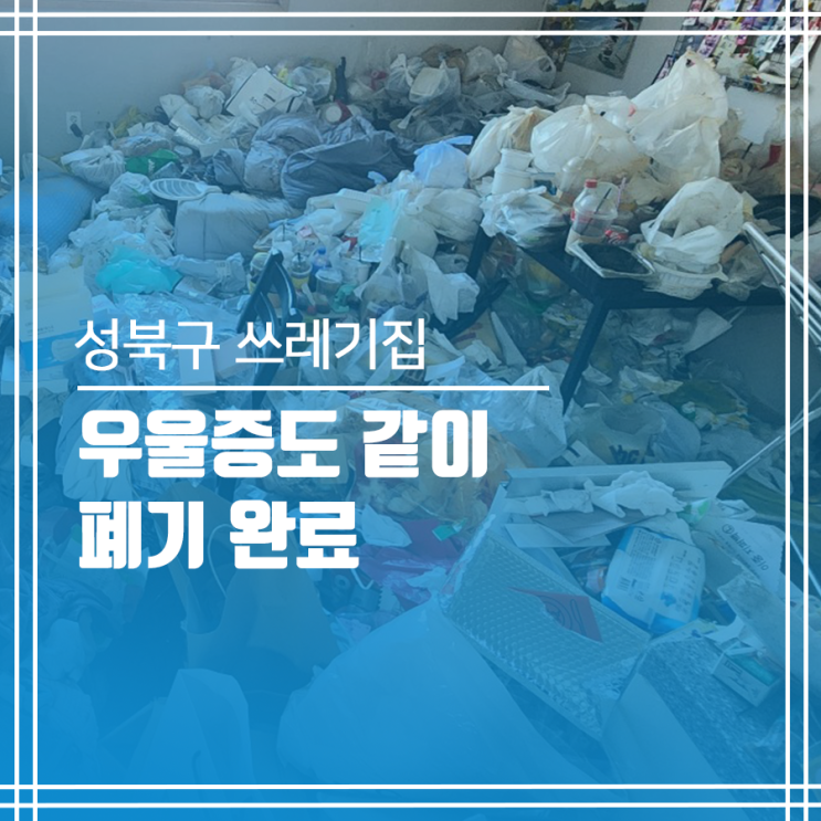  성북구 쓰레기집 청소 우울증도 같이 폐기 가능