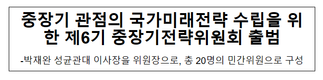 제6기 중장기전략위원회 출범