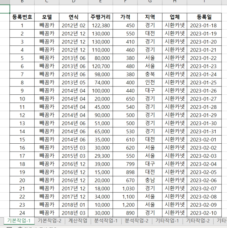  컴활 1급 실기 2주차 -2