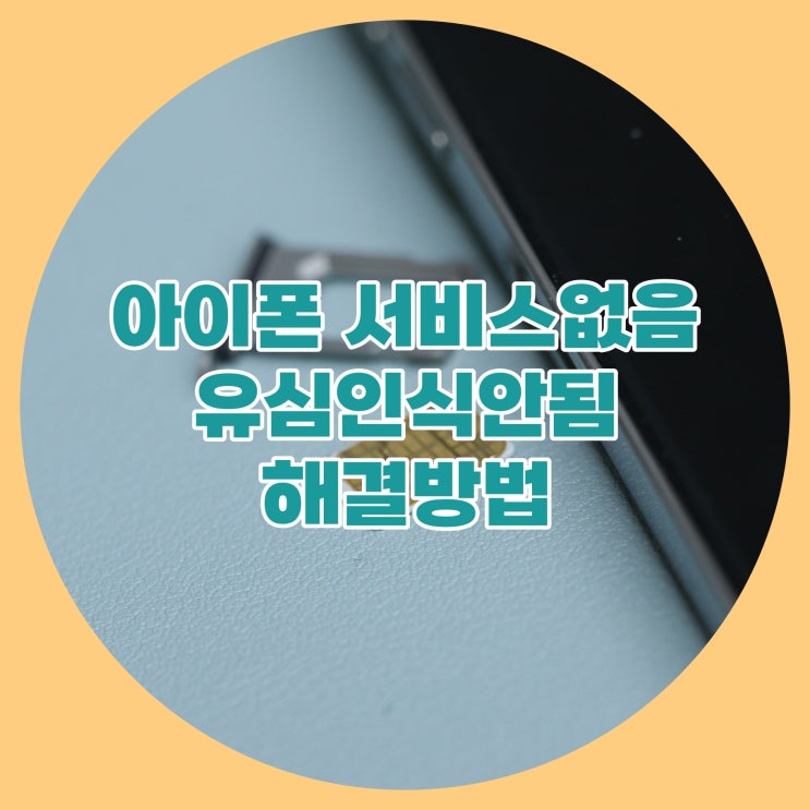  아이폰 서비스없음 유심인식 안됨 유심칩 교체오류 해결 방법
