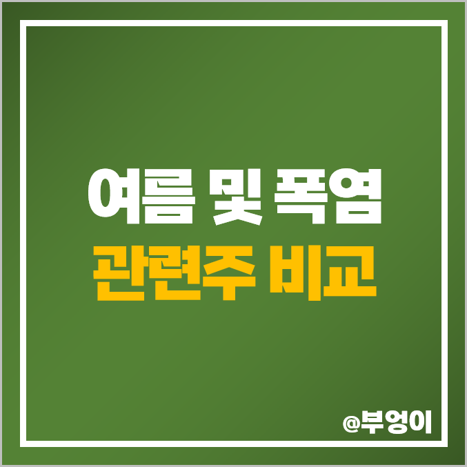 폭염 관련주 : 여름 테마주 주식, 대장주 비교