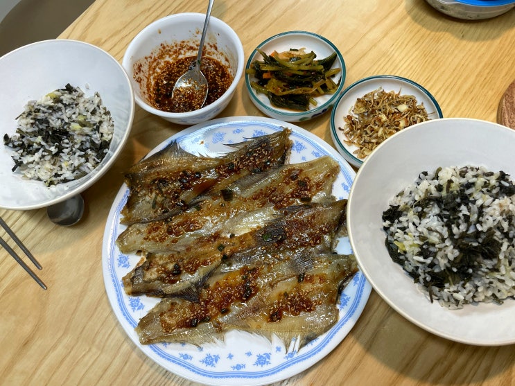 [한그릇요리] 건곤드레로 곤드레밥 만들기 / 말린가자미찜 / 건강한 한끼 / 양념장 만드는법