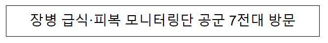 장병 급식·피복 모니터링단 공군 7전대 방문