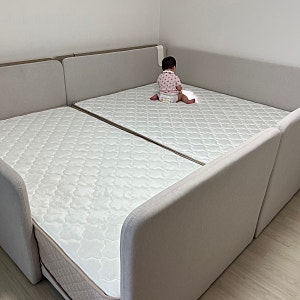내돈내산 아기 저상형 패밀리 침대 추천 : 레이디가구 레브기능성 패브릭 패밀리침대 (안전....
