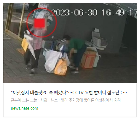 [뉴스] "이삿짐서 태블릿PC 쏙 빼갔다"…CCTV 찍힌 할머니 절도단